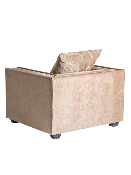 Fauteuil carré chic beige doré