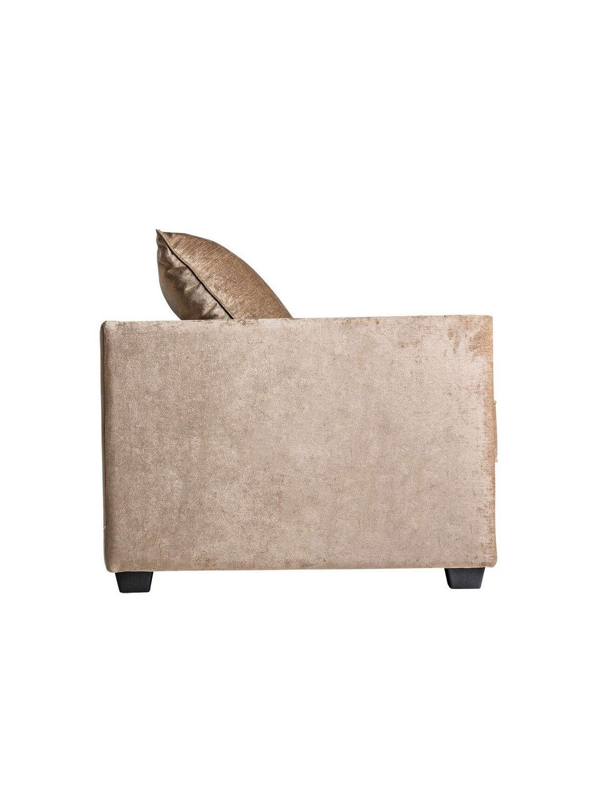 Fauteuil carré chic beige doré