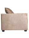 Fauteuil carré chic beige doré