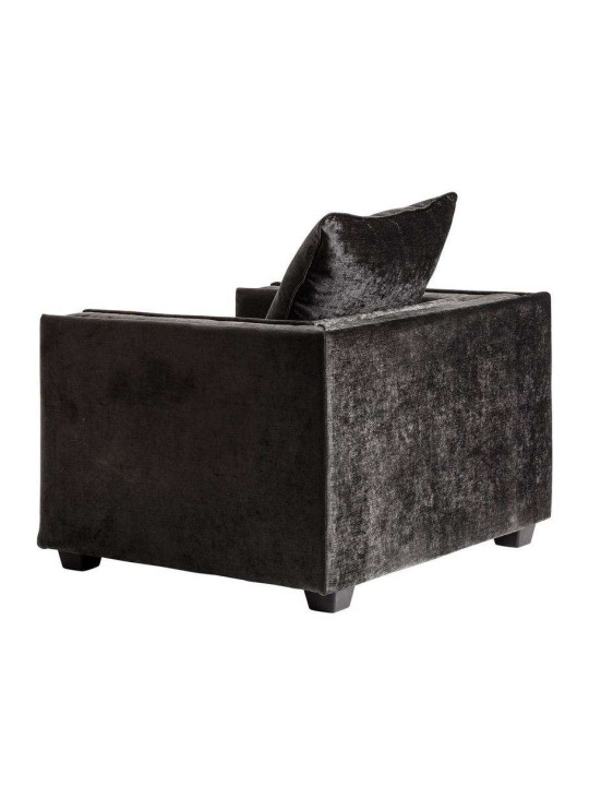 Fauteuil carré chic noir satiné