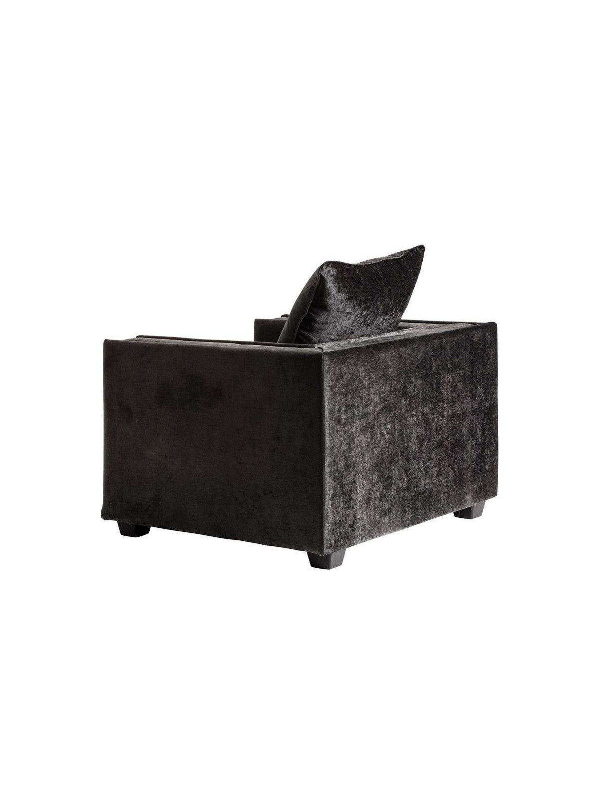 Fauteuil carré chic noir satiné