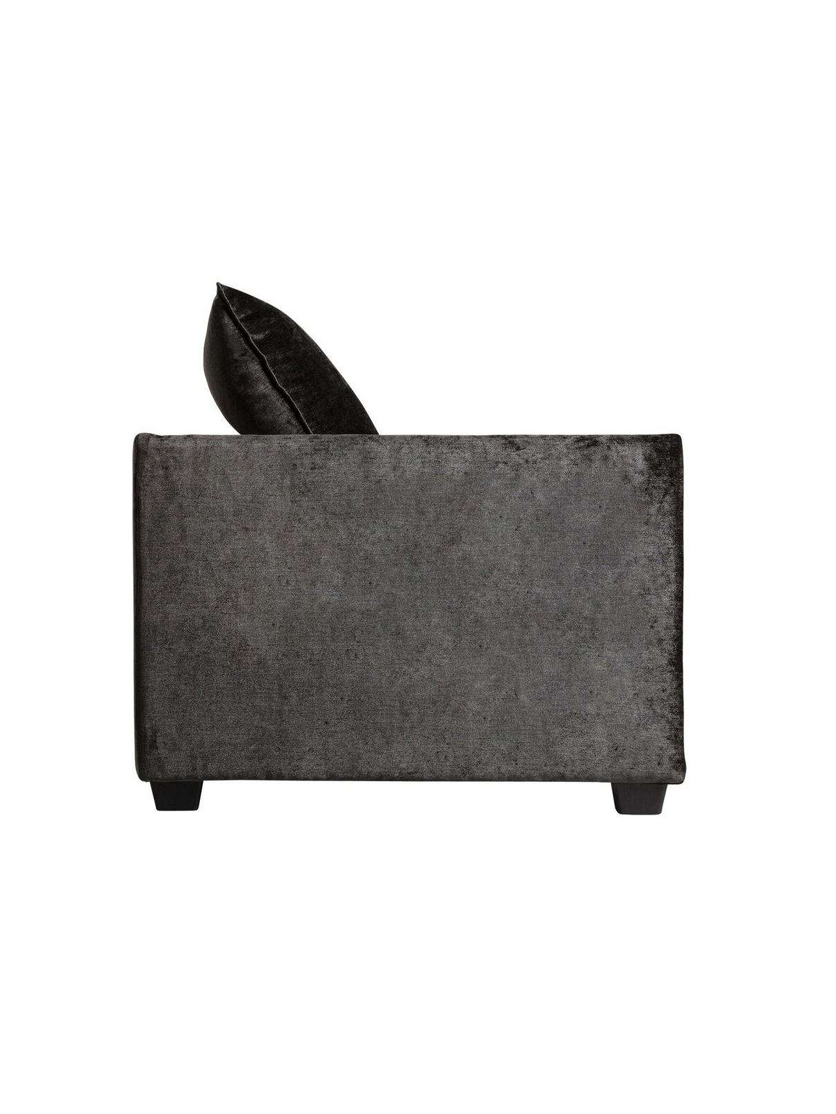 Fauteuil carré chic noir satiné