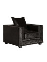 Fauteuil carré chic noir satiné