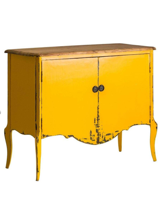 Buffet jaune vieilli baroque