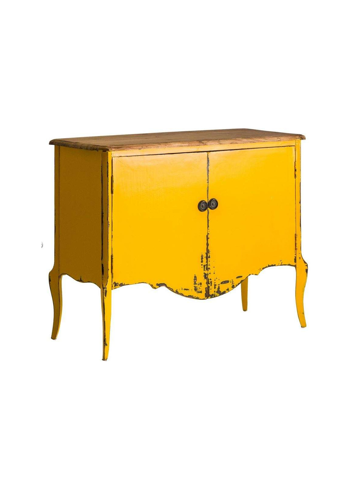 Buffet jaune vieilli baroque