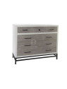Commode contemporaine blanche tiroirs cendrés