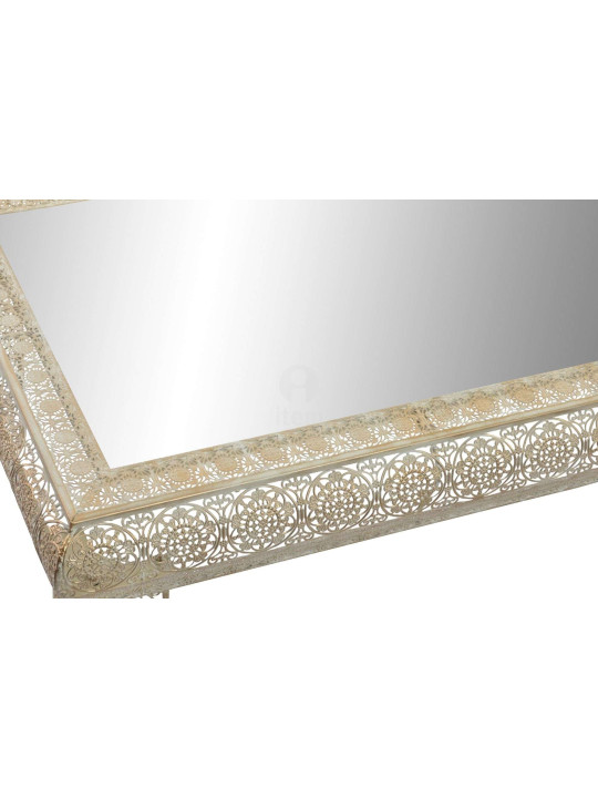 Table basse marocaine en fer sculpté et miroir