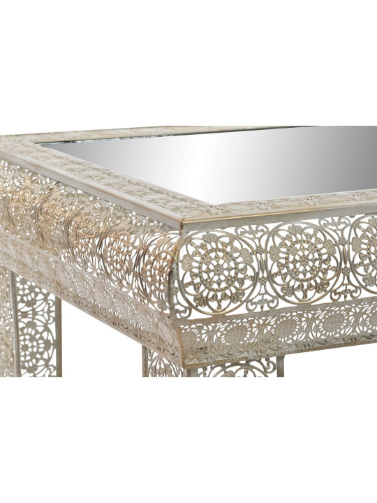 Table basse marocaine en fer sculpté et miroir