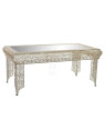 Table basse marocaine en fer sculpté et miroir