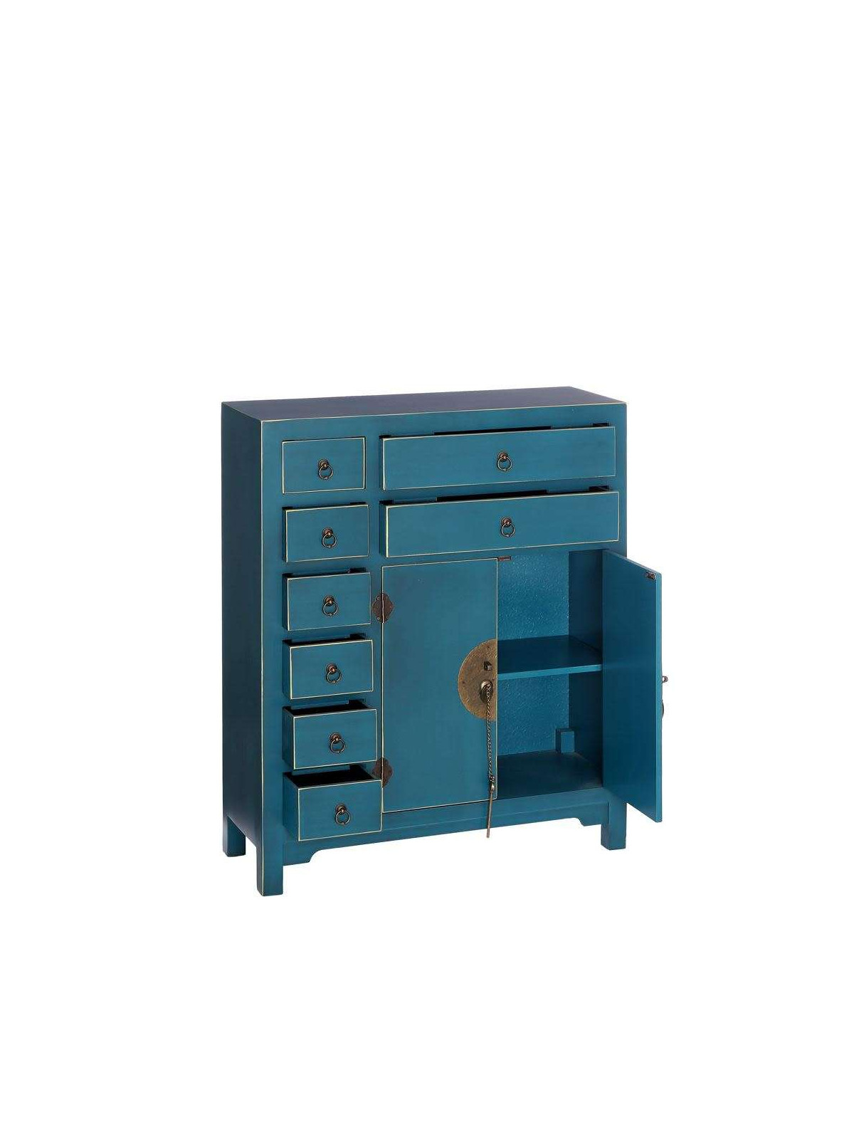 Buffet chinois bleu canard