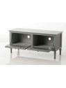 Meuble TV vitré gris