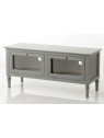 Meuble TV vitré gris