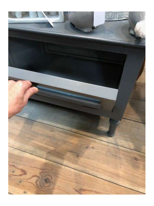 Meuble TV vitré gris