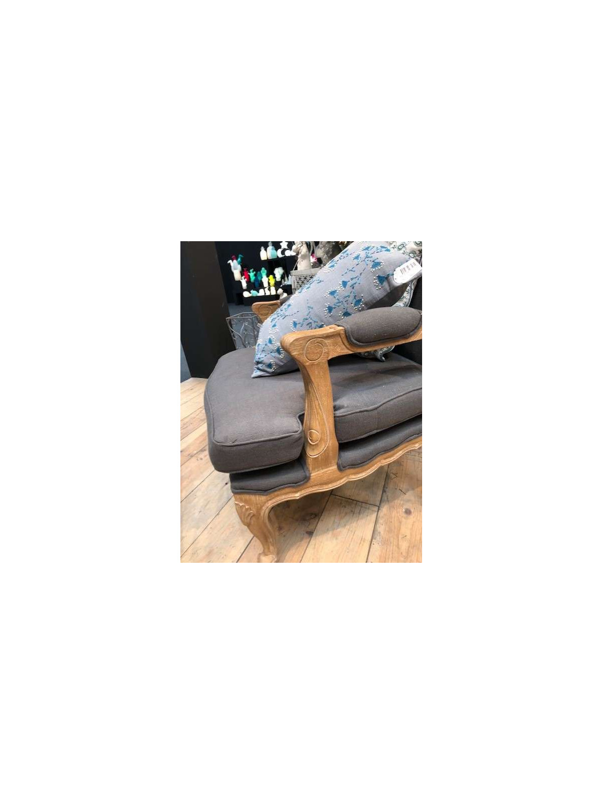 Fauteuil bergère gris Amadeus