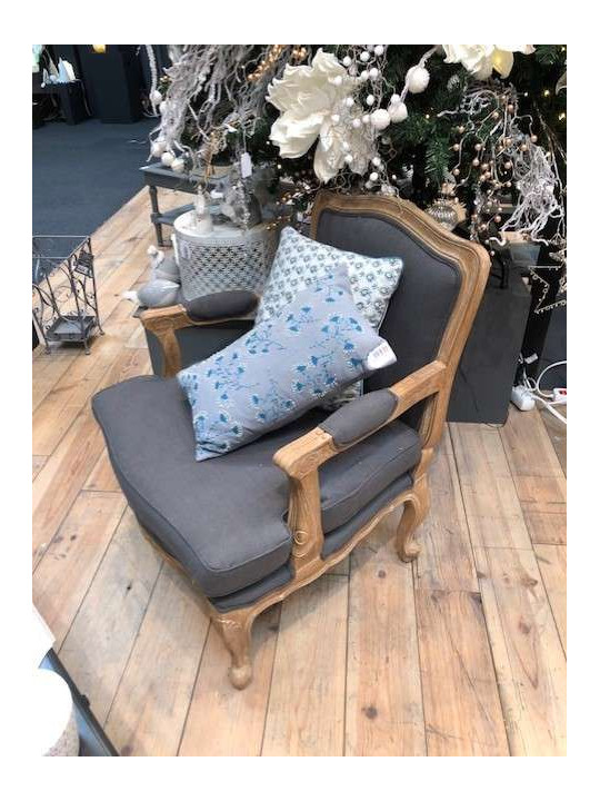 Fauteuil bergère gris Amadeus