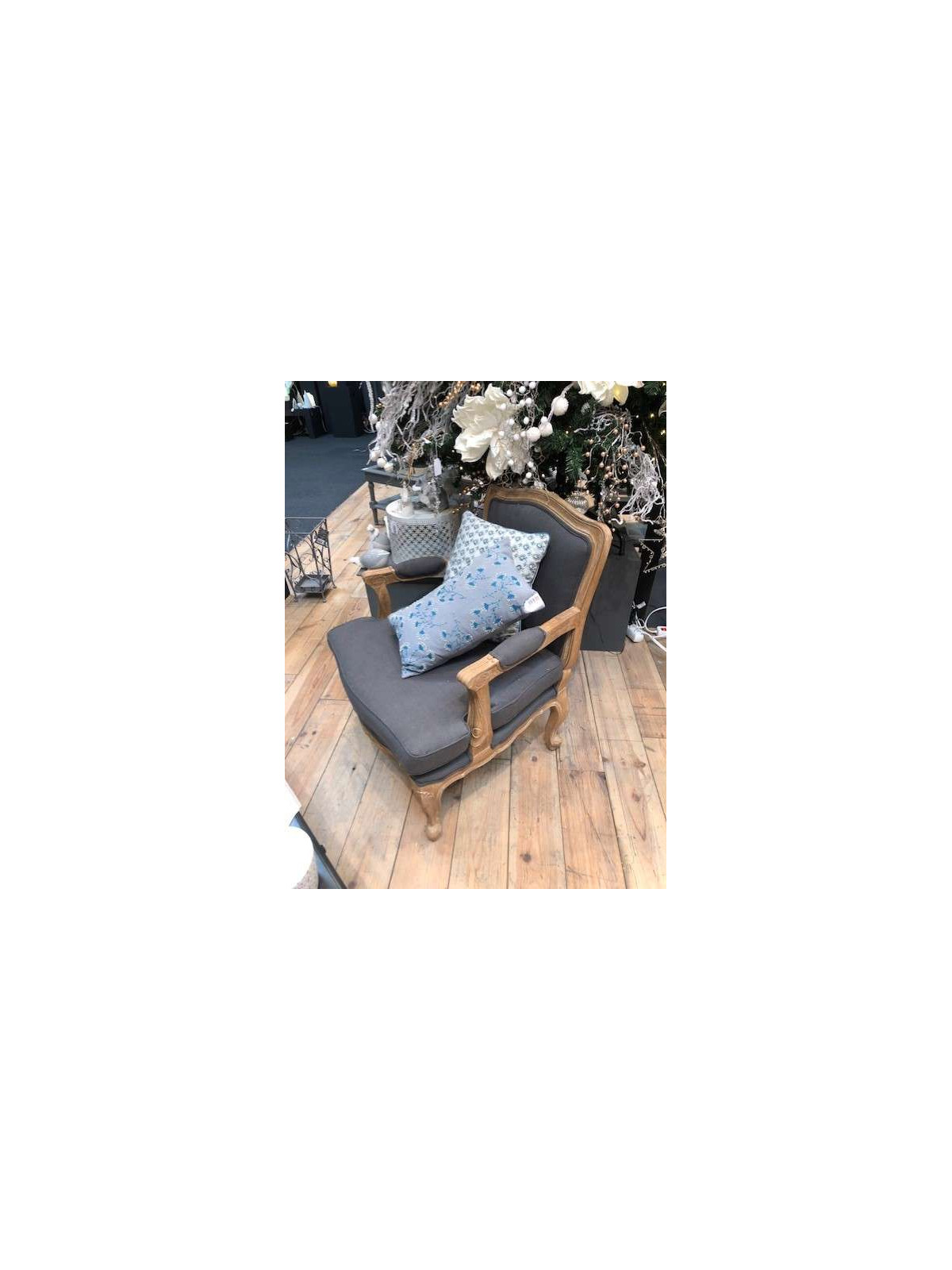 Fauteuil bergère gris Amadeus