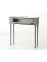 Console grise 80 cm plateau verre Adèle