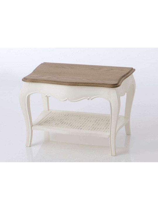 Table d'appoint chic galbée cérusée cannée