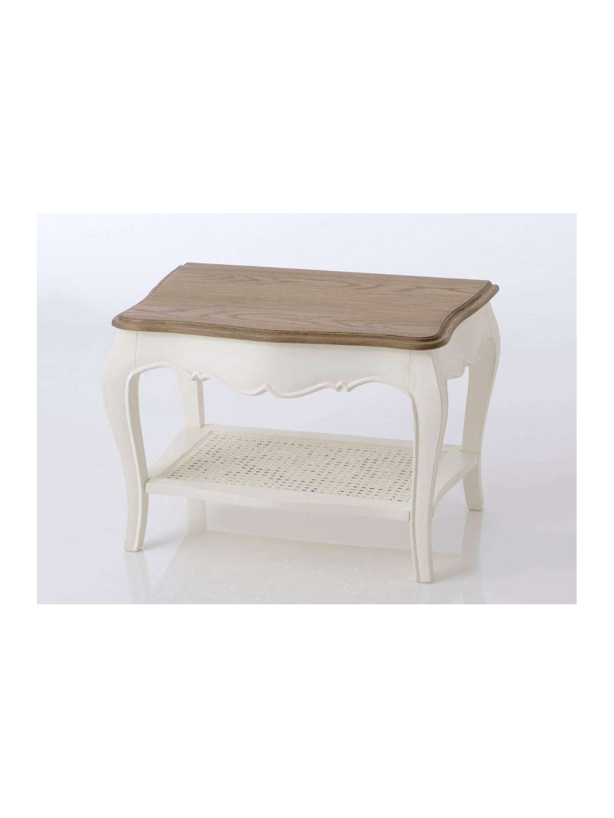 Table d'appoint chic galbée cérusée cannée