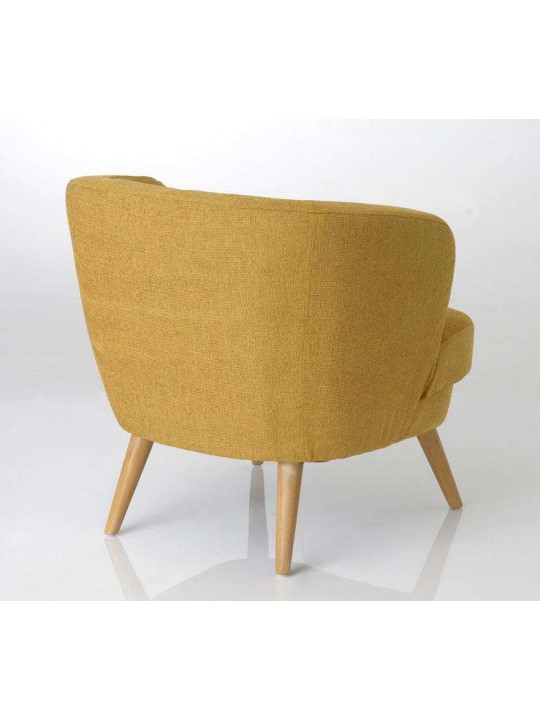 Fauteuil chauffeuse moutarde chiné