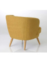 Fauteuil chauffeuse moutarde chiné