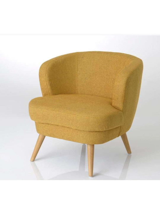 Fauteuil chauffeuse moutarde chiné