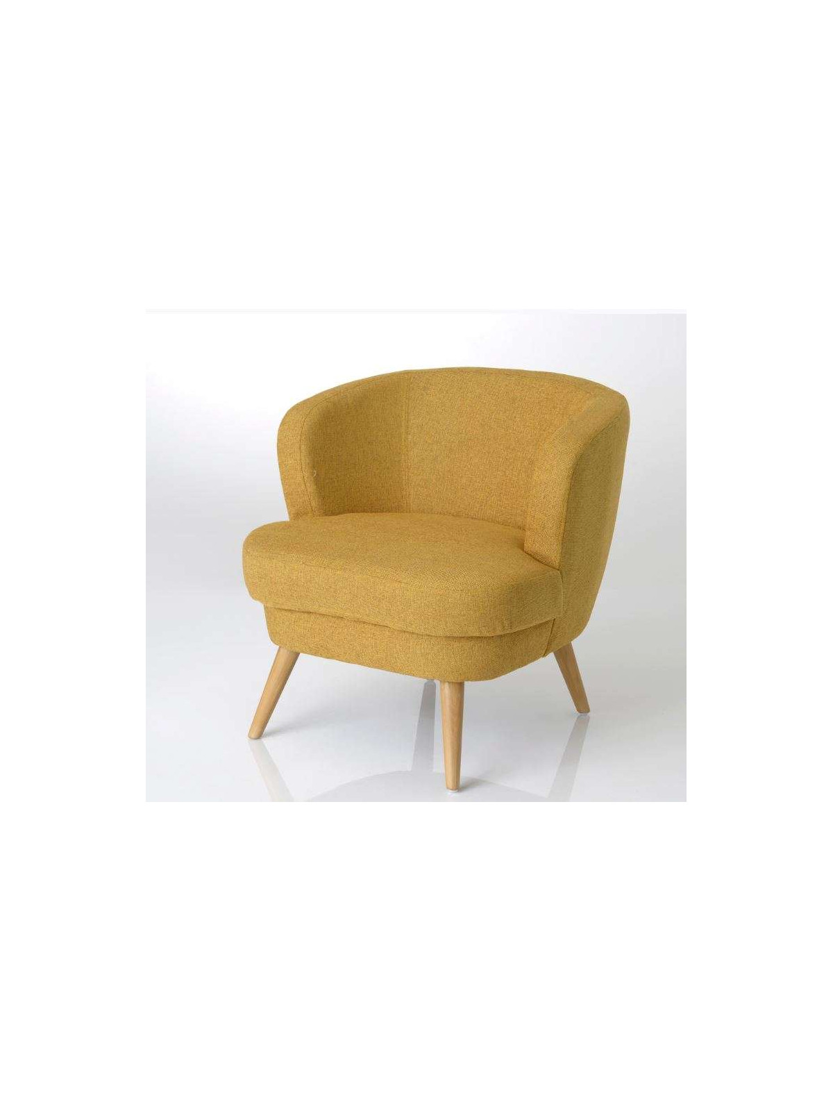 Fauteuil chauffeuse moutarde chiné