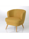 Fauteuil chauffeuse moutarde chiné