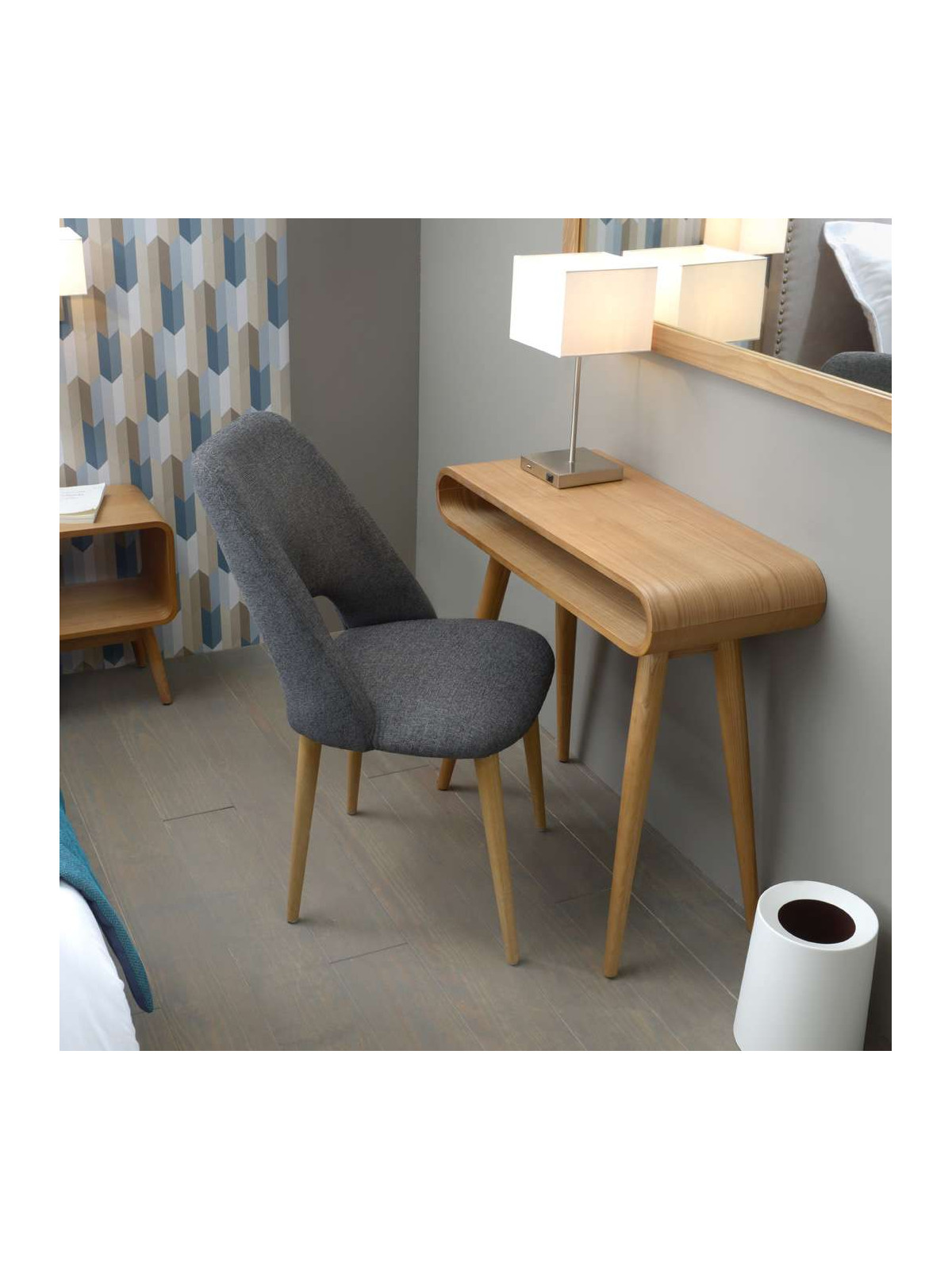 Petit bureau arrondi bois moderne