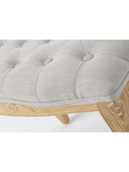 Tabouret capitonné galbé gris cérusé Tabouret capitonné galbé gris cérusé