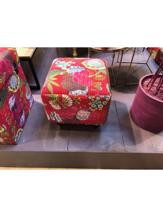 Pouf coffre capitonné coloré tropical Pouf coffre capitonné coloré tropical