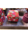 Pouf coffre capitonné coloré tropical Pouf coffre capitonné coloré tropical