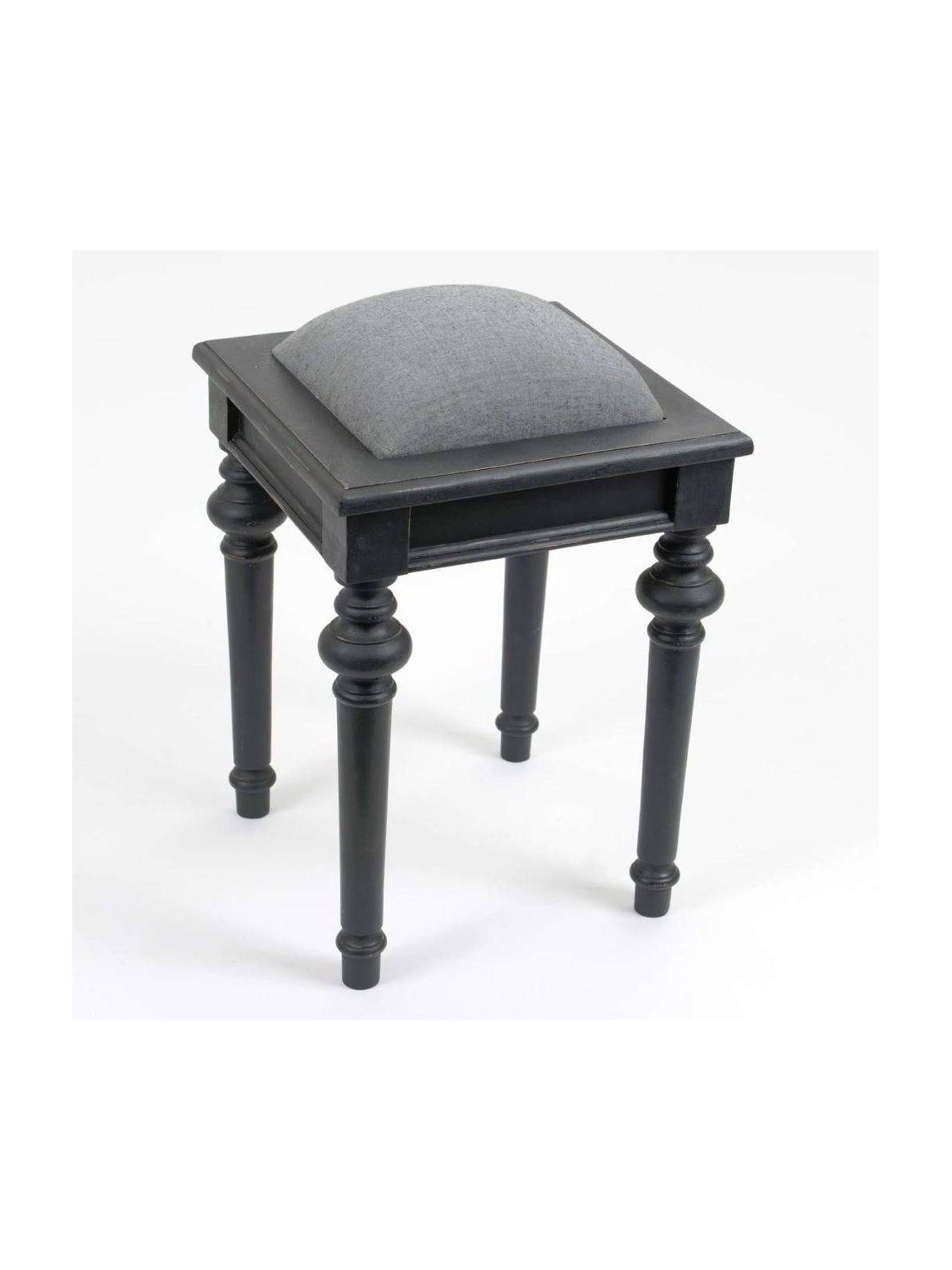 Tabouret de coiffeuse gris et noir