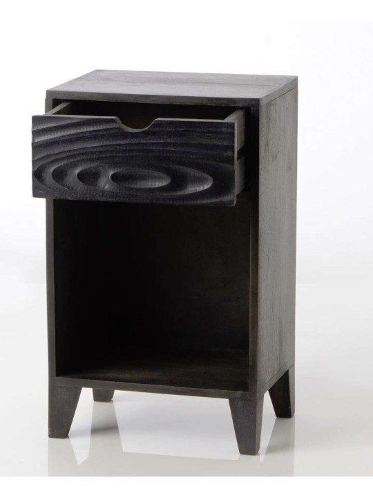 Table de nuit noir moderne ebène