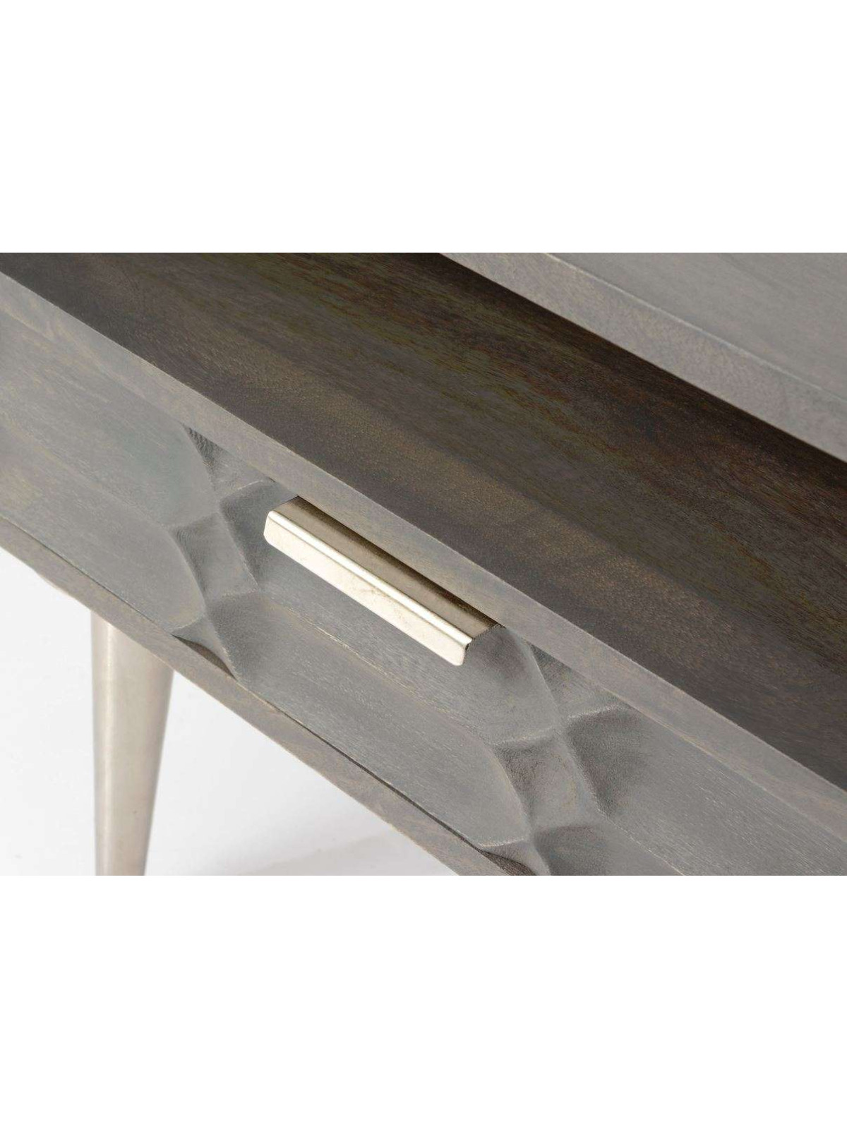 Table de nuit grise moderne relief