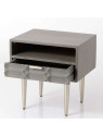 Table de nuit grise moderne relief