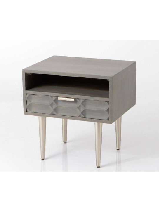Table de nuit grise moderne relief
