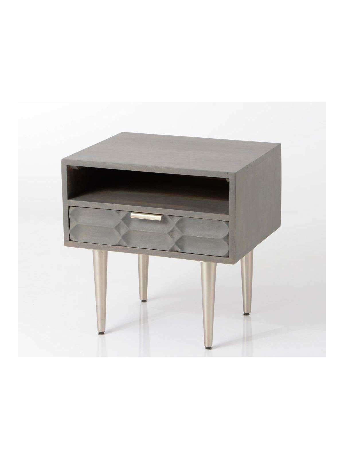Table de nuit grise moderne relief
