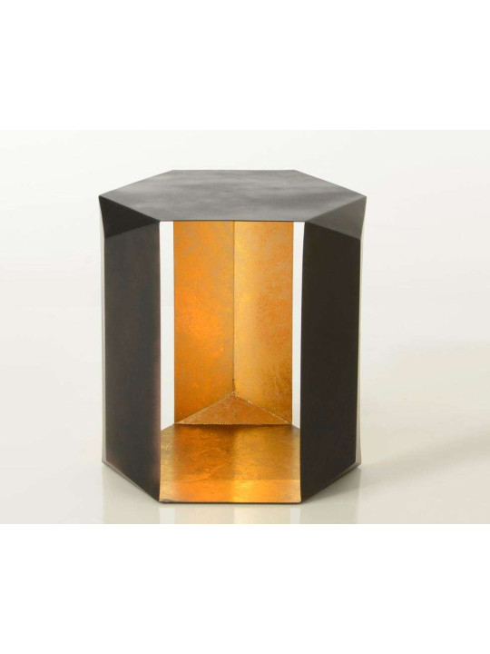 Bout de canapé design chic noir et doré Origami