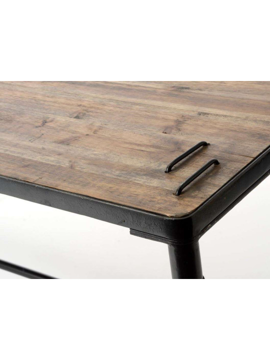 Grande console métal et bois contemporaine Agrafe