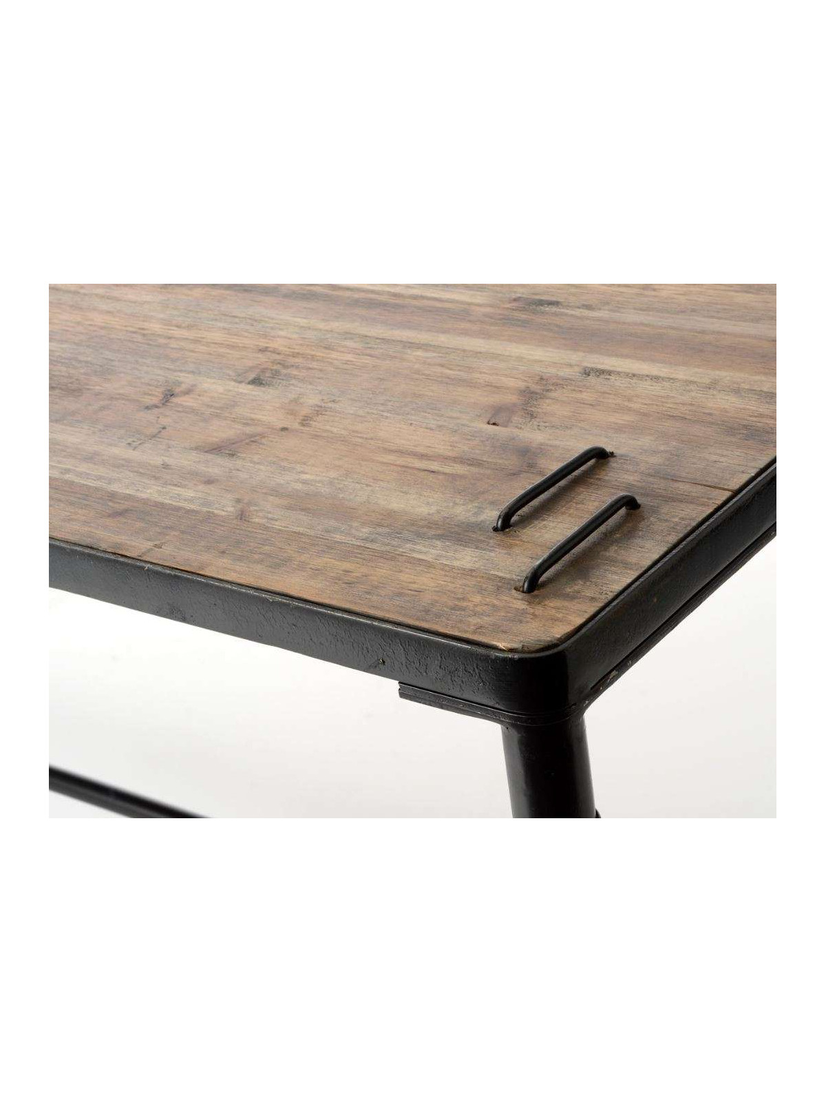 Grande console métal et bois contemporaine Agrafe
