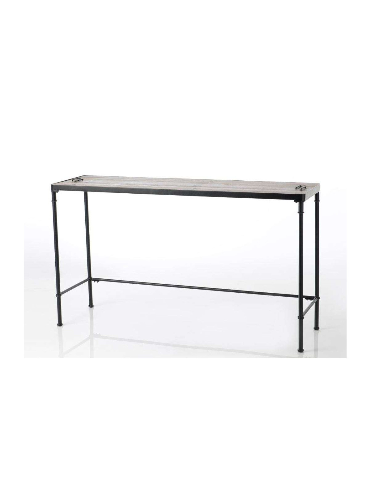 Grande console métal et bois contemporaine Agrafe