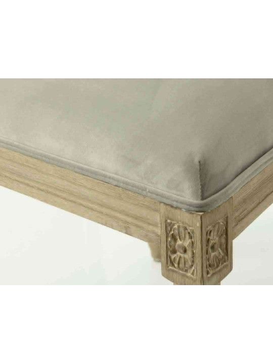 Chaise Louis XVI cérusée velours gris