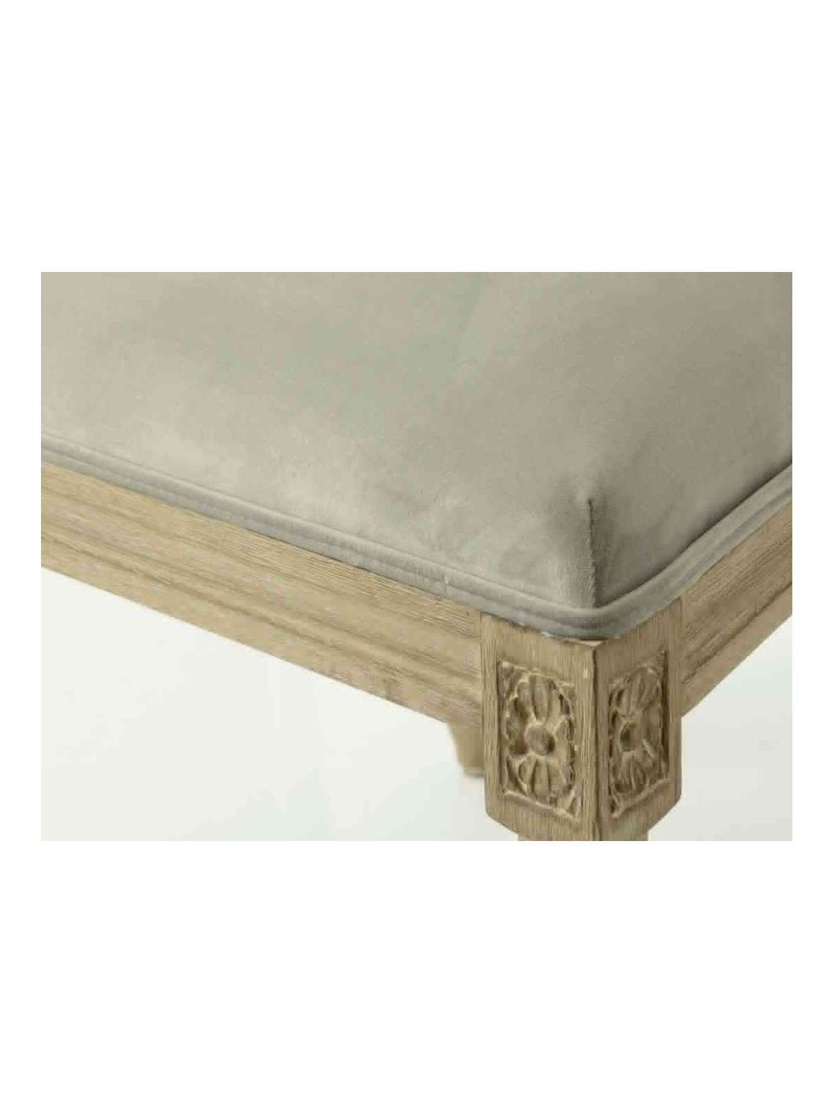 Chaise Louis XVI cérusée velours gris