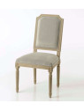 Chaise Louis XVI cérusée velours gris