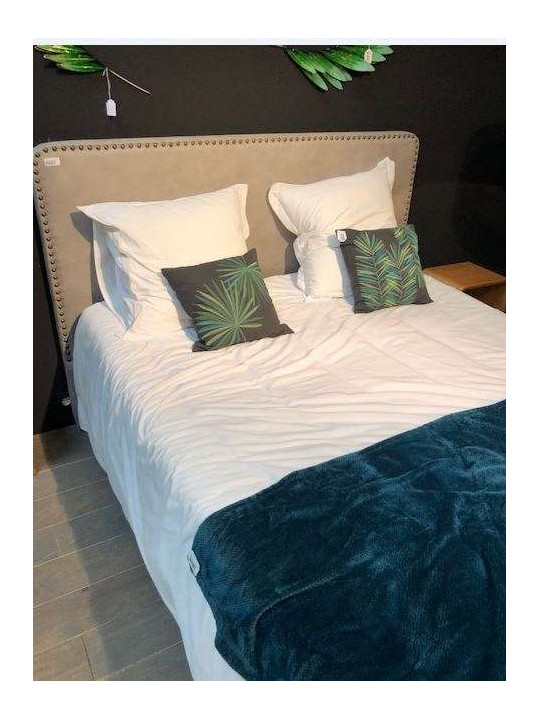 Tête de lit cloutée grise 180 cm