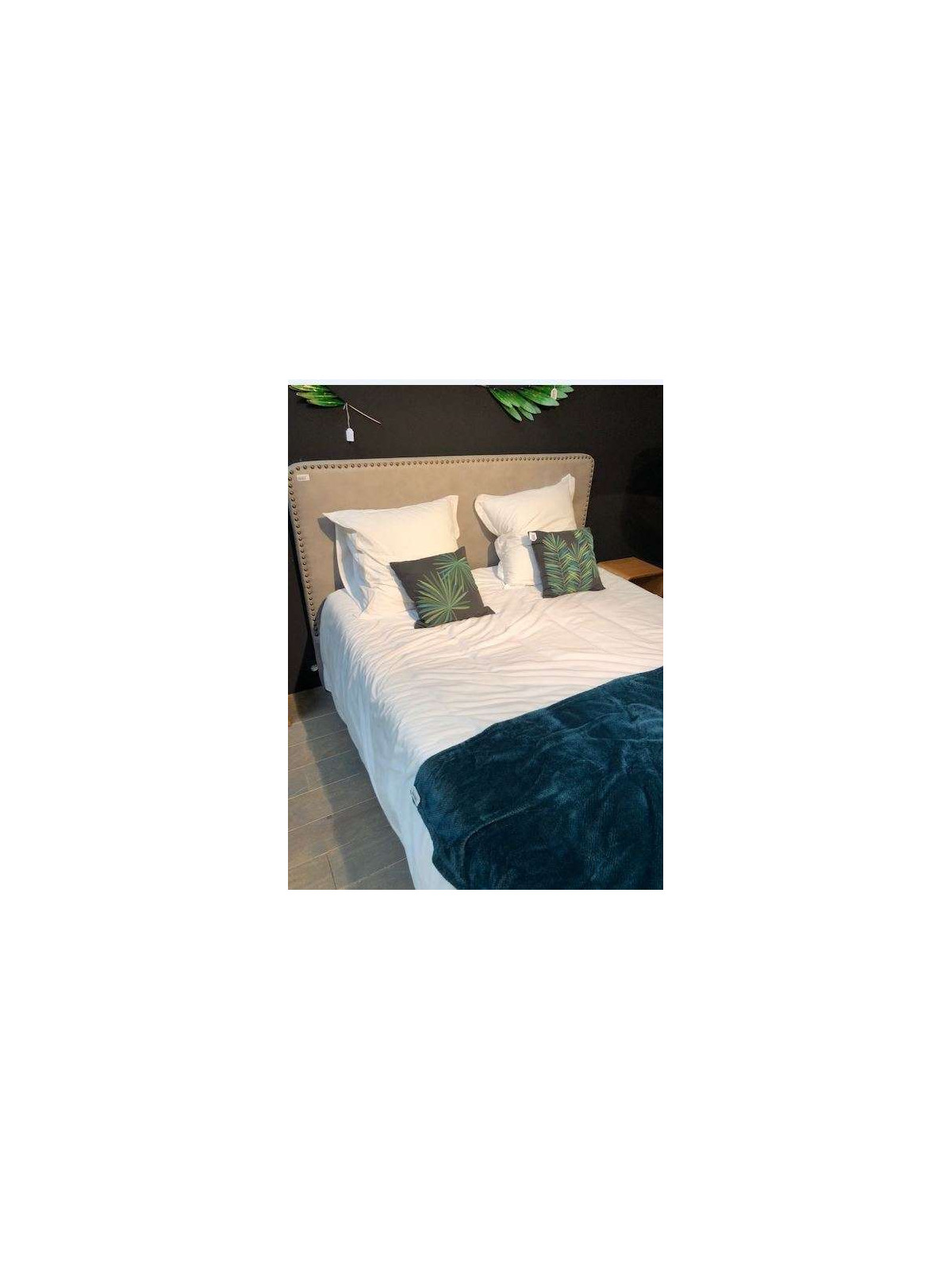 Tête de lit cloutée grise 180 cm