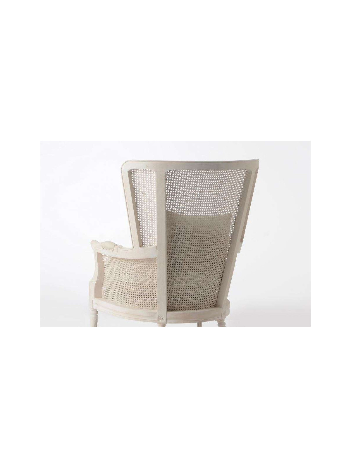 Fauteuil bergère large canné