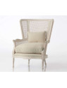 Fauteuil bergère large canné