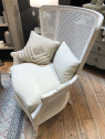 Fauteuil bergère large canné